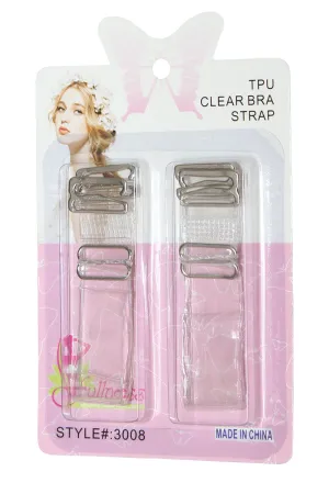 3008 12 Pairs Adjustable Replacement Straps, One Size Clear Bra Strap Thick Clear Bra Straps