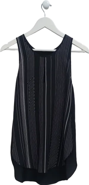 3.1 Phillip Lim Black Striped Silk Tank Top UK 8