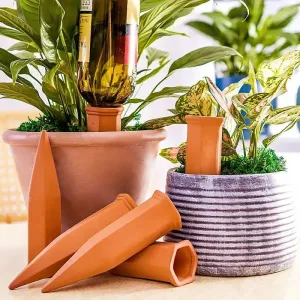 4-Piece Terracotta Plant Watering Spikes