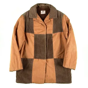 50s 'West House' Corduroy Paneled Loop Collar Jacket- S