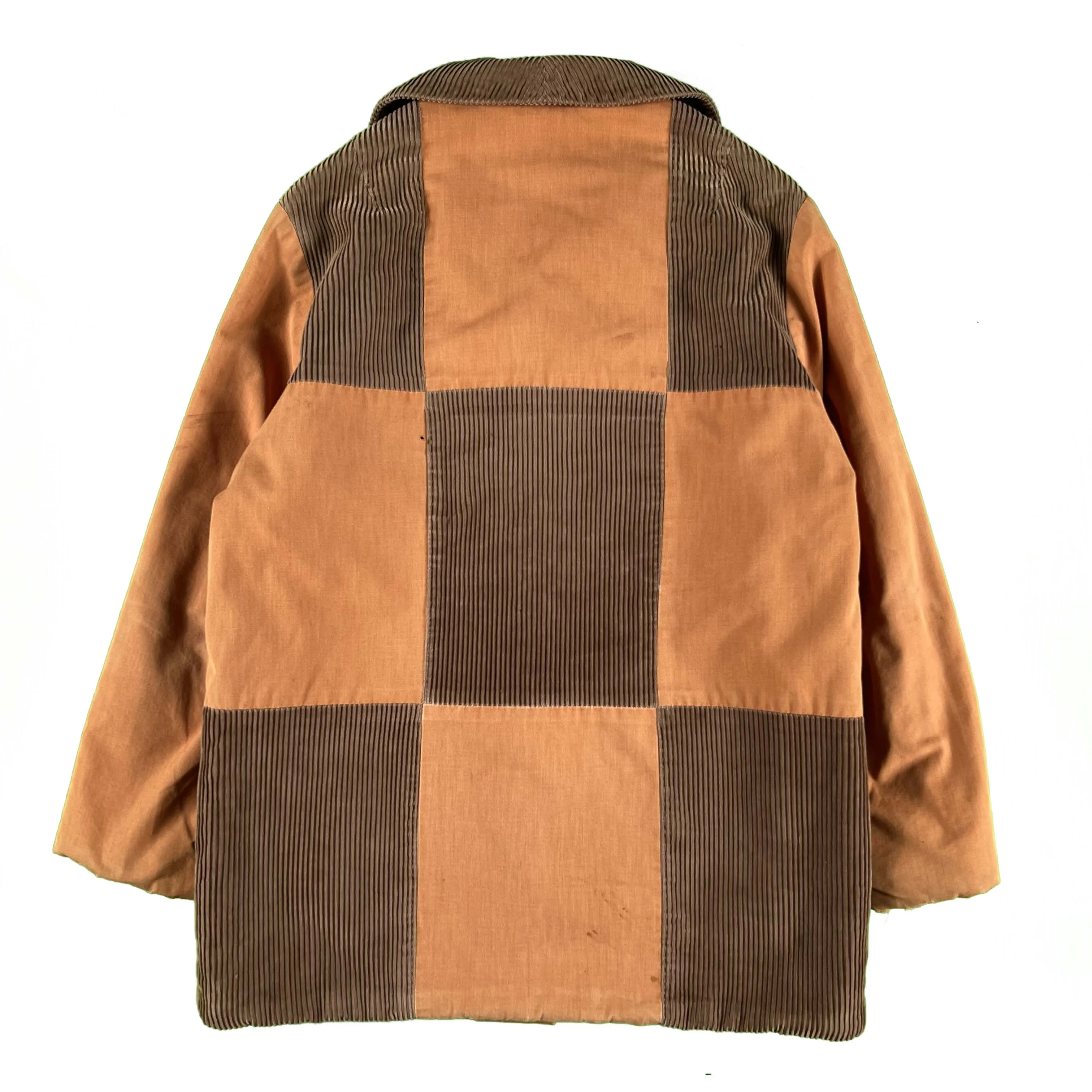 50s 'West House' Corduroy Paneled Loop Collar Jacket- S
