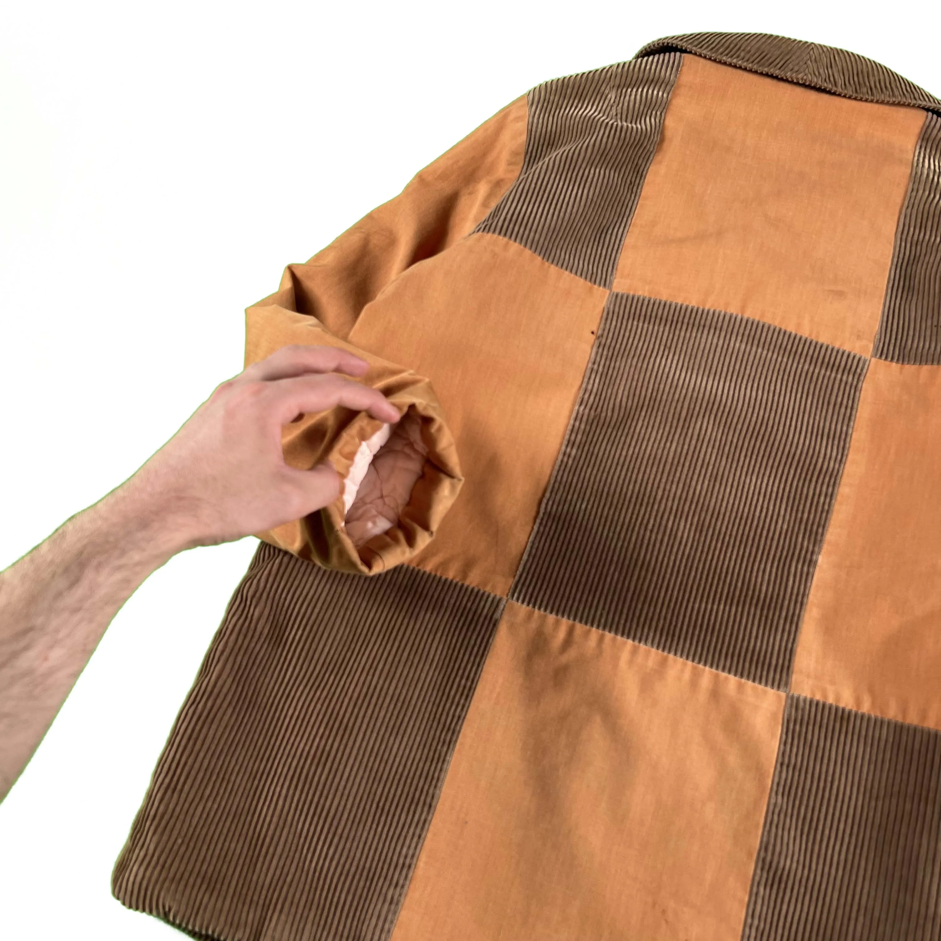 50s 'West House' Corduroy Paneled Loop Collar Jacket- S