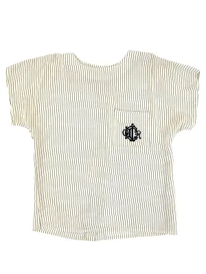 80s Christian Dior Silk Pinstripe Blouse