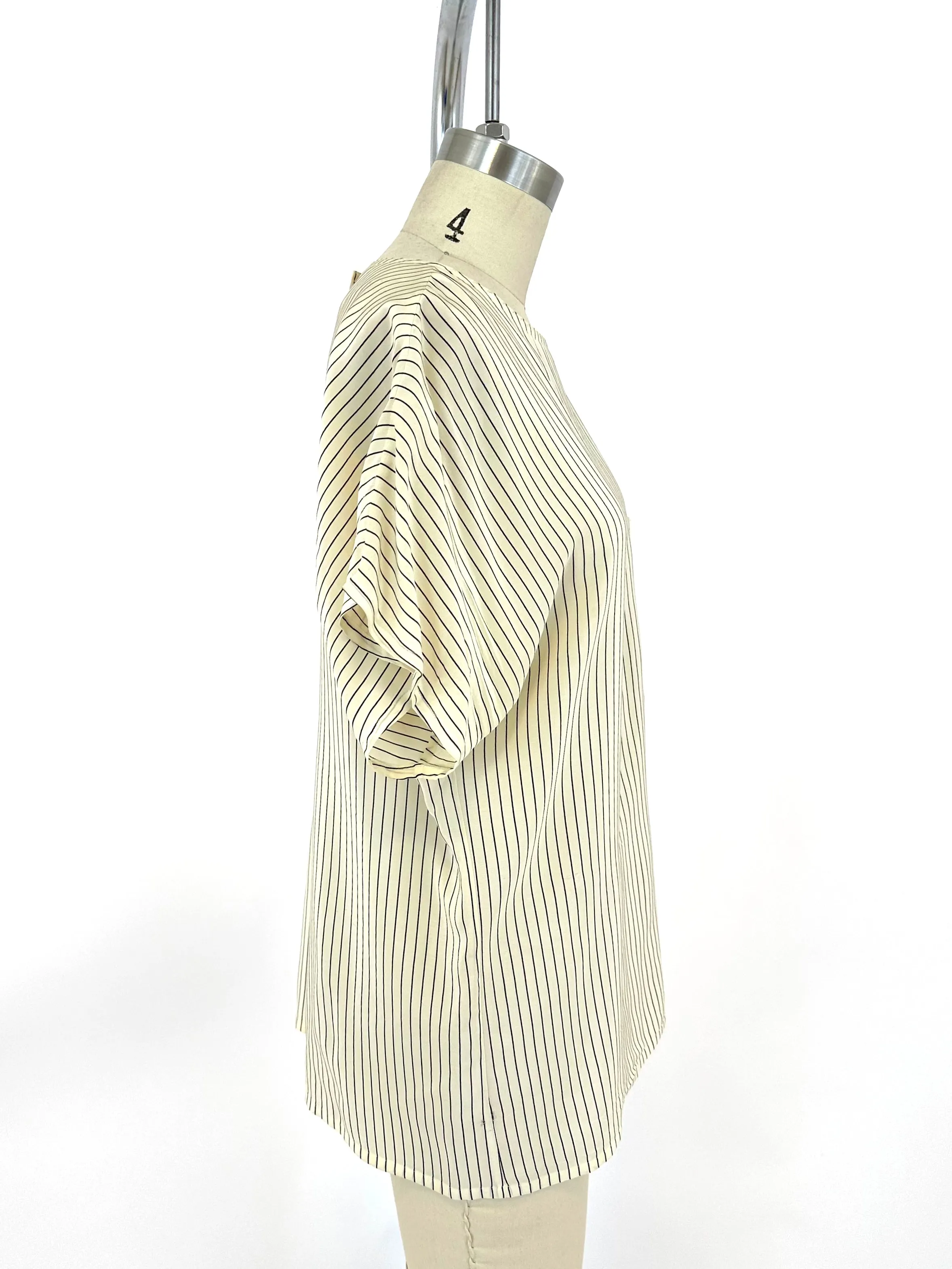 80s Christian Dior Silk Pinstripe Blouse
