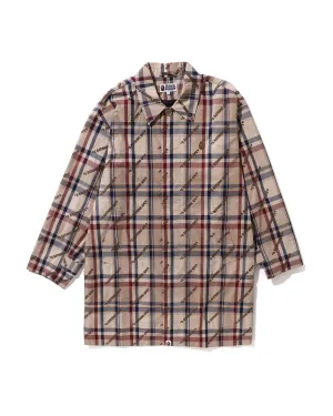 A Bathing Ape Logo Check Pattern Long Coat