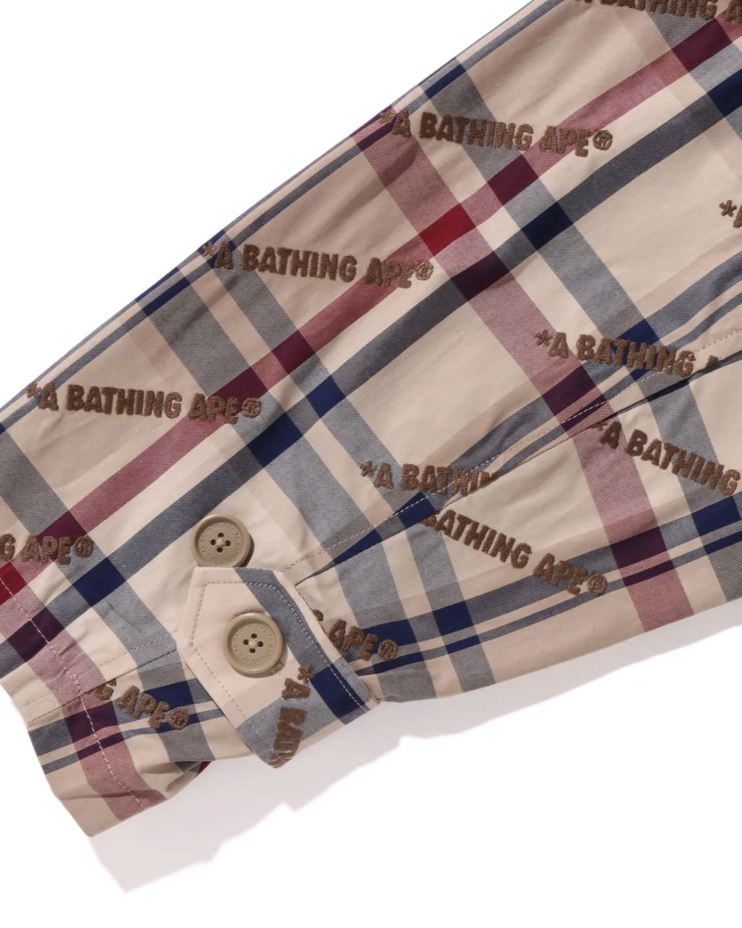 A Bathing Ape Logo Check Pattern Long Coat
