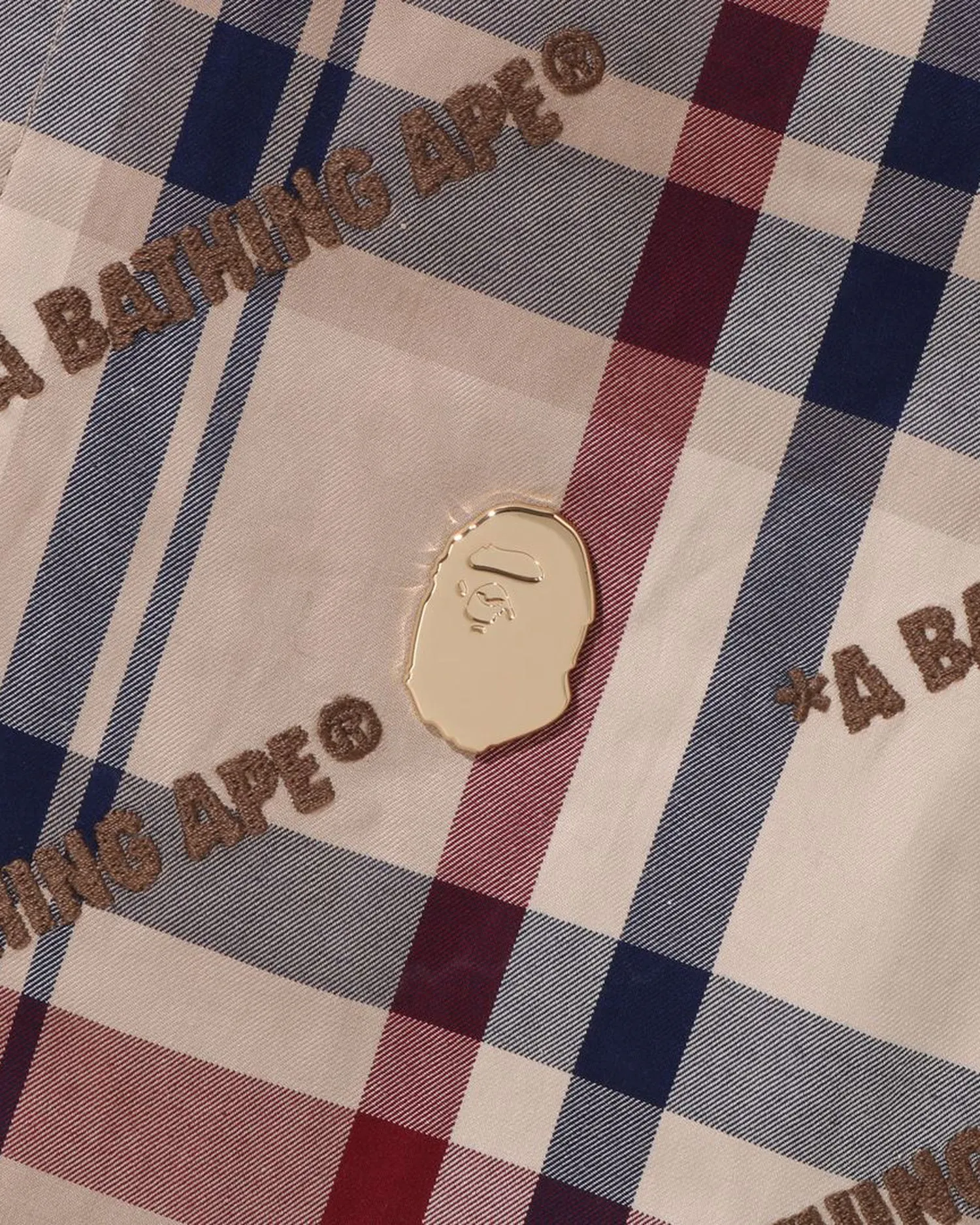 A Bathing Ape Logo Check Pattern Long Coat