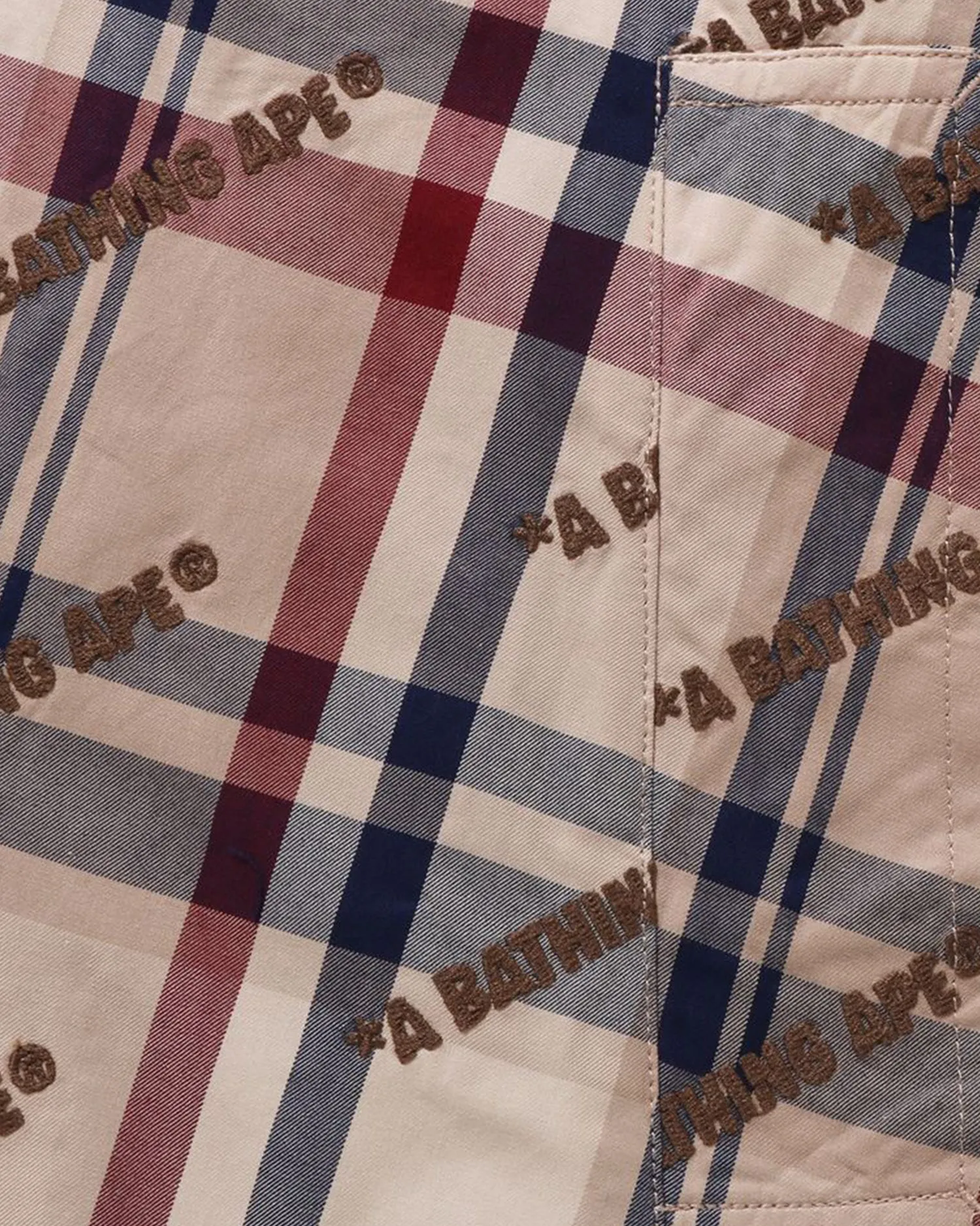 A Bathing Ape Logo Check Pattern Long Coat