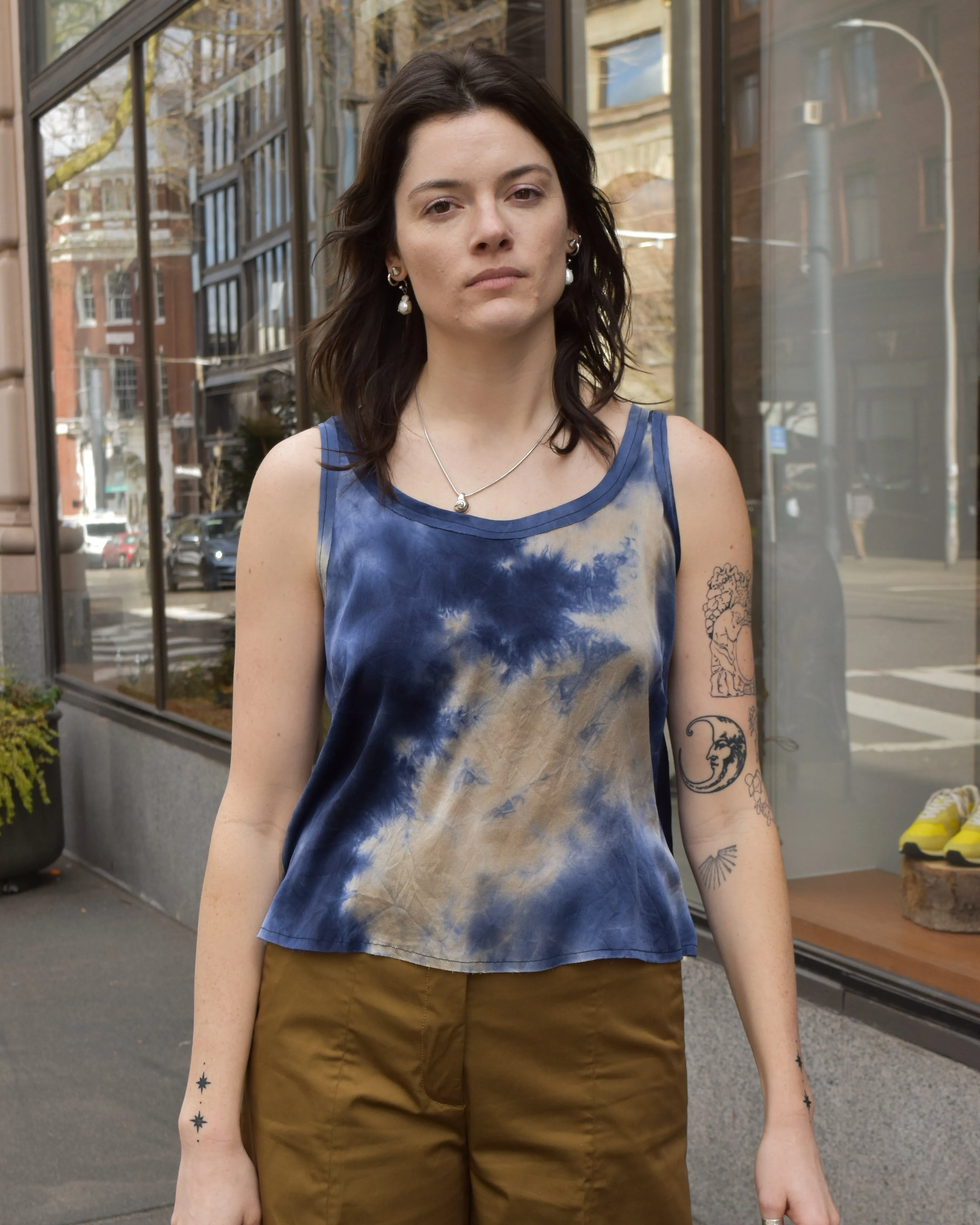 Aequamente Dyed Silk Top in Abisso