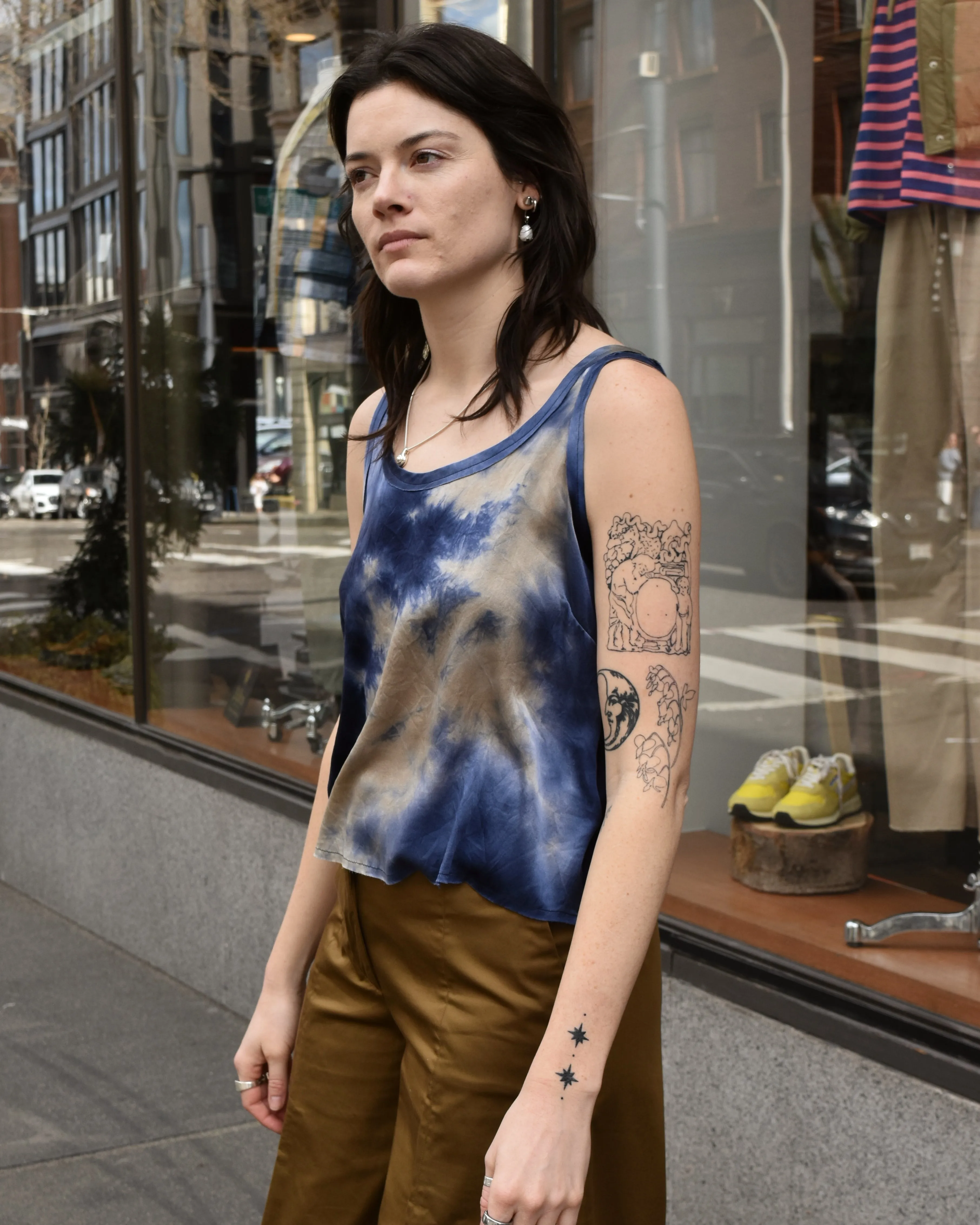 Aequamente Dyed Silk Top in Abisso