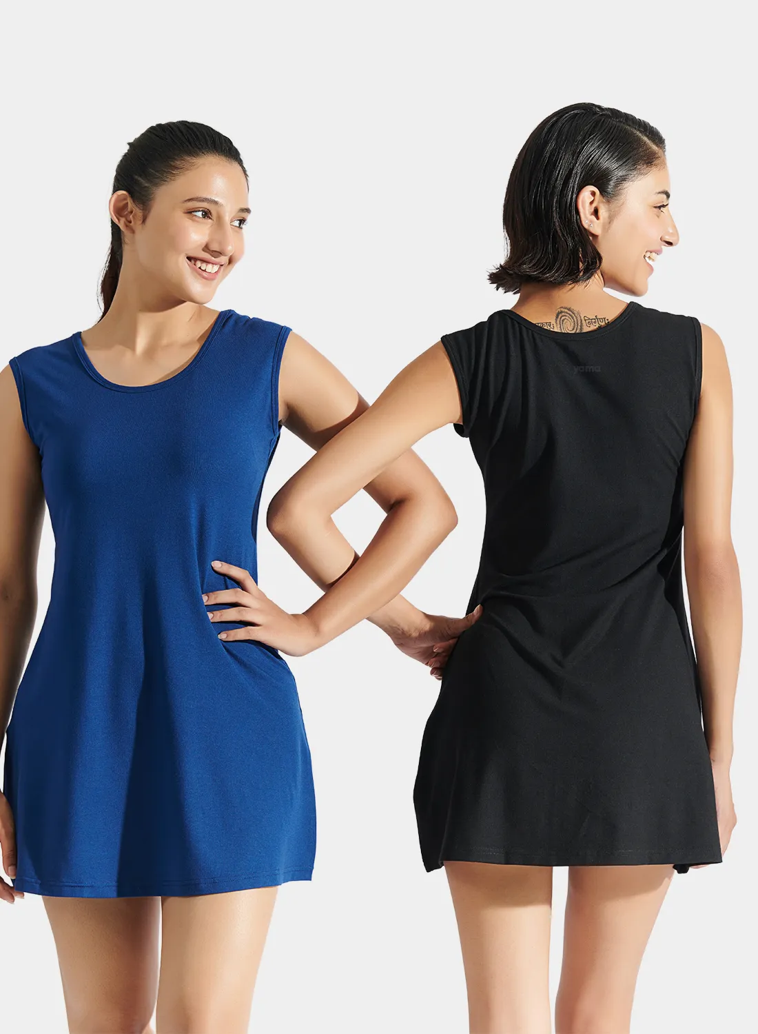 Aero Tank Dress Navy Peony