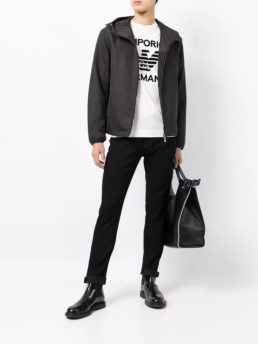Allover logo blouson jacket
