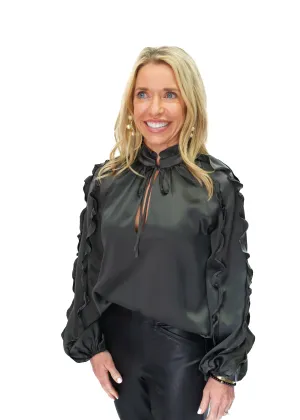Amanda Uprichard Claudine Silk Top - Zinc