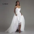 Amara Lorrie Mermaid Scoop Appliques White Lace Wedding Gown