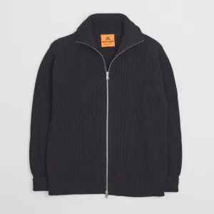 Andersen-Andersen Sailor Full Zip Cardigan Natural Indigo