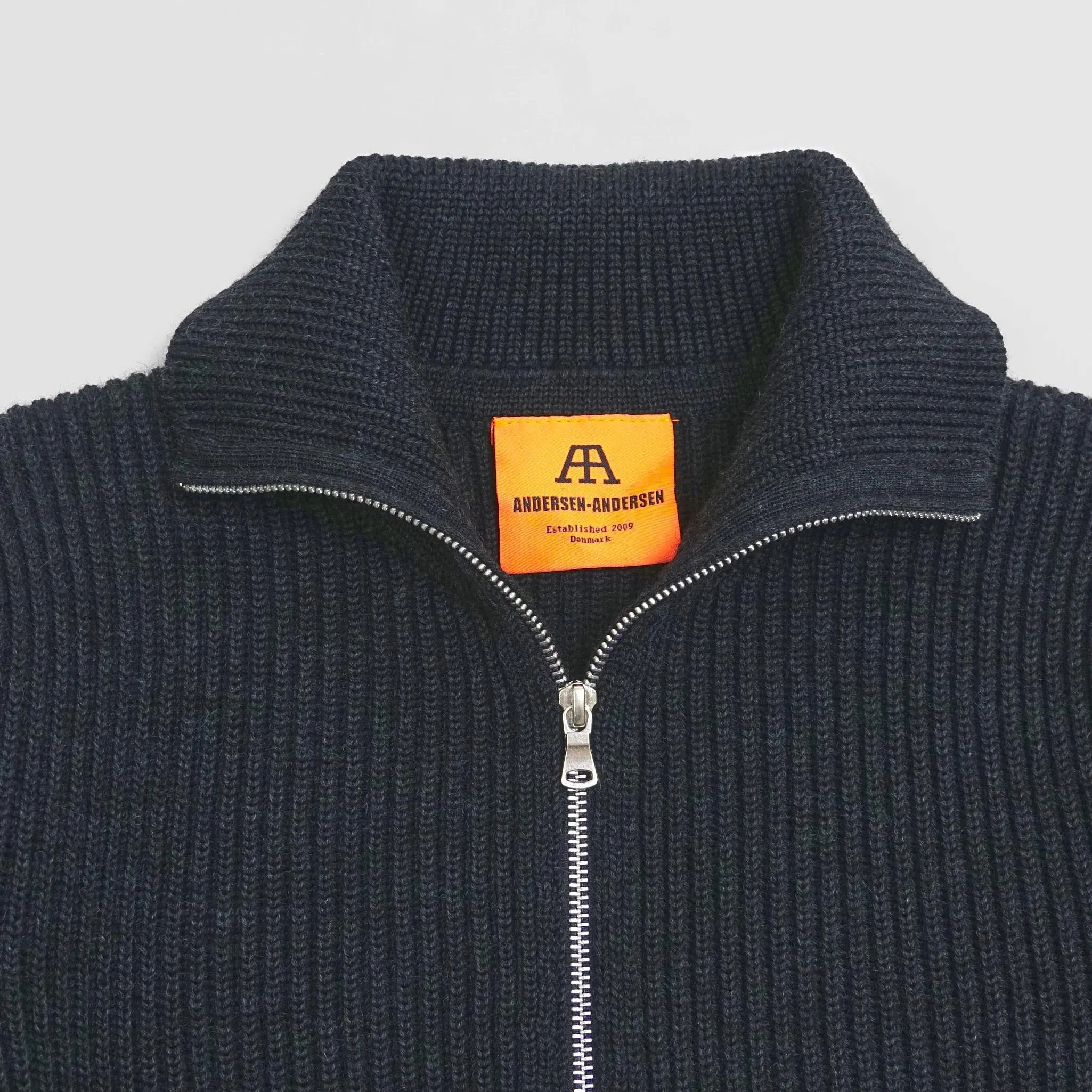 Andersen-Andersen Sailor Full Zip Cardigan Natural Indigo
