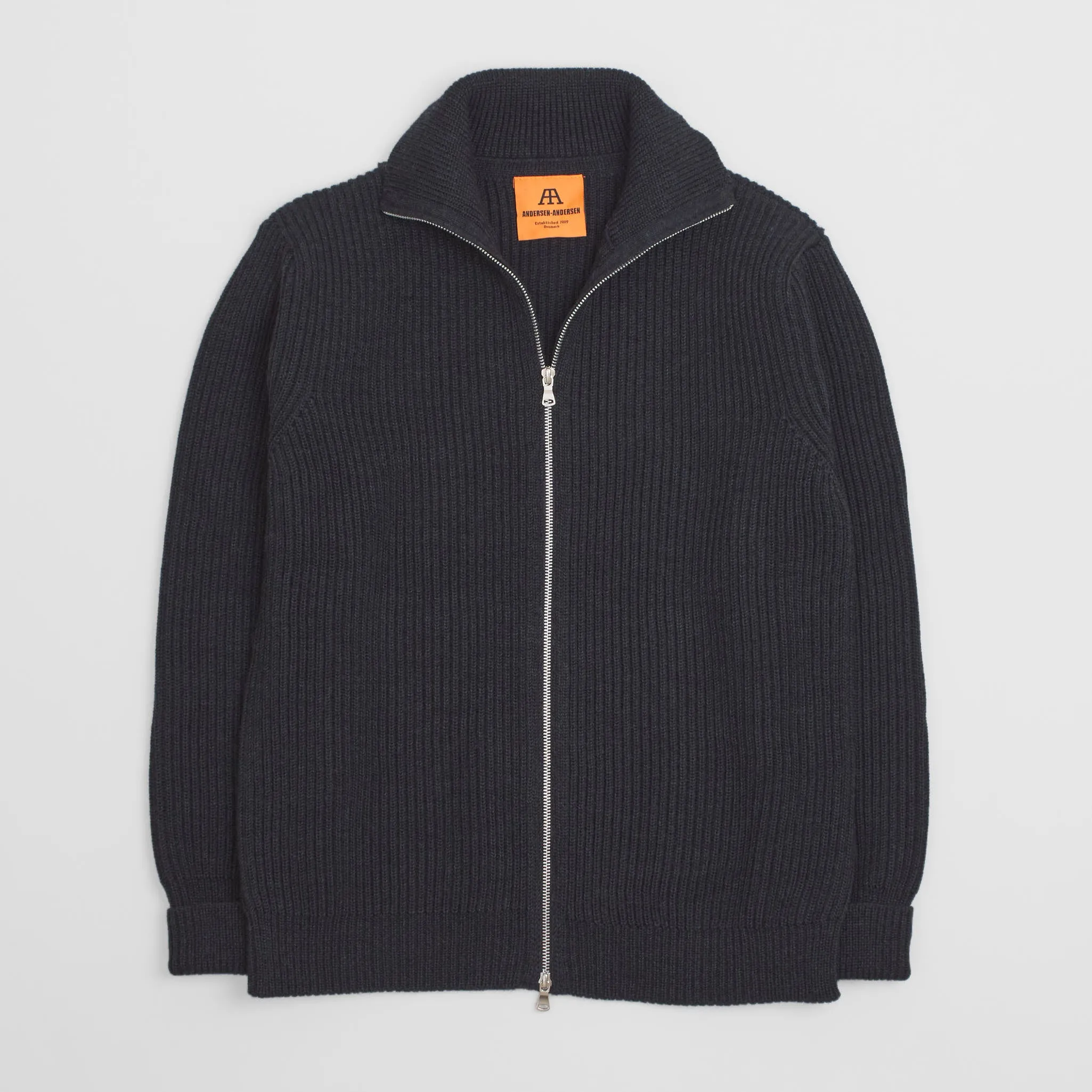 Andersen-Andersen Sailor Full Zip Cardigan Natural Indigo