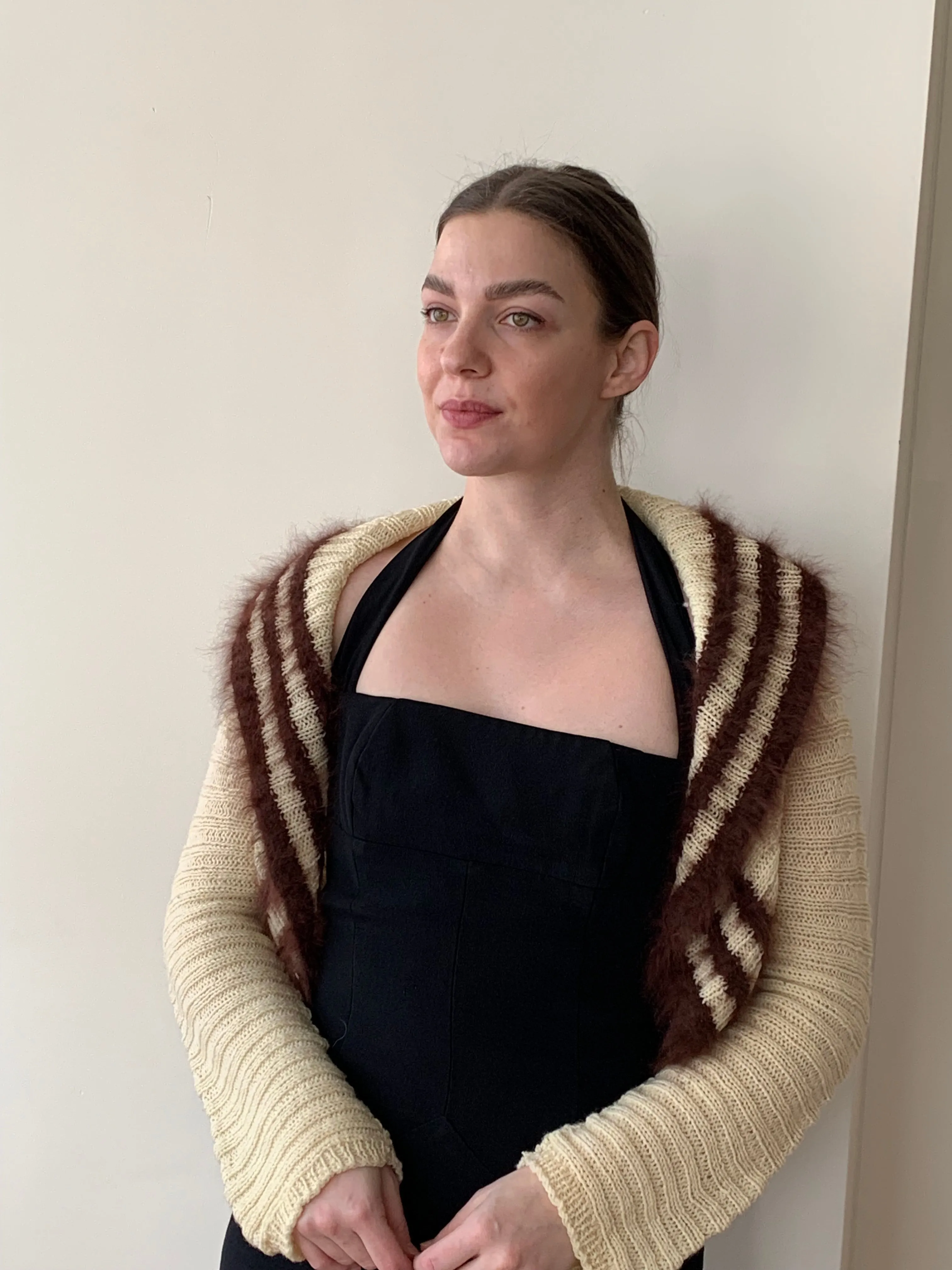 Angora knit cardigan