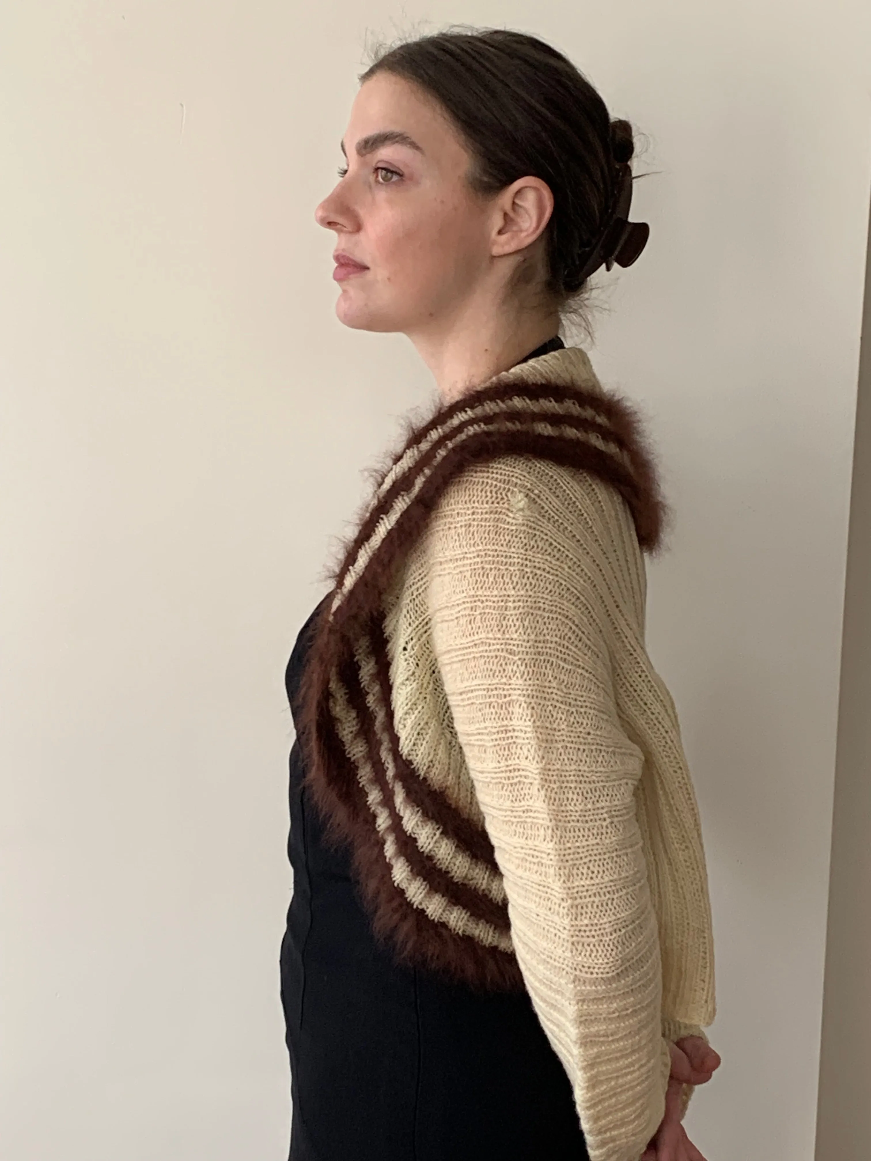 Angora knit cardigan