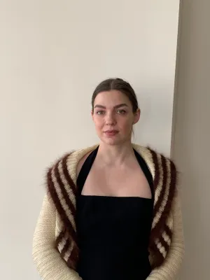 Angora knit cardigan