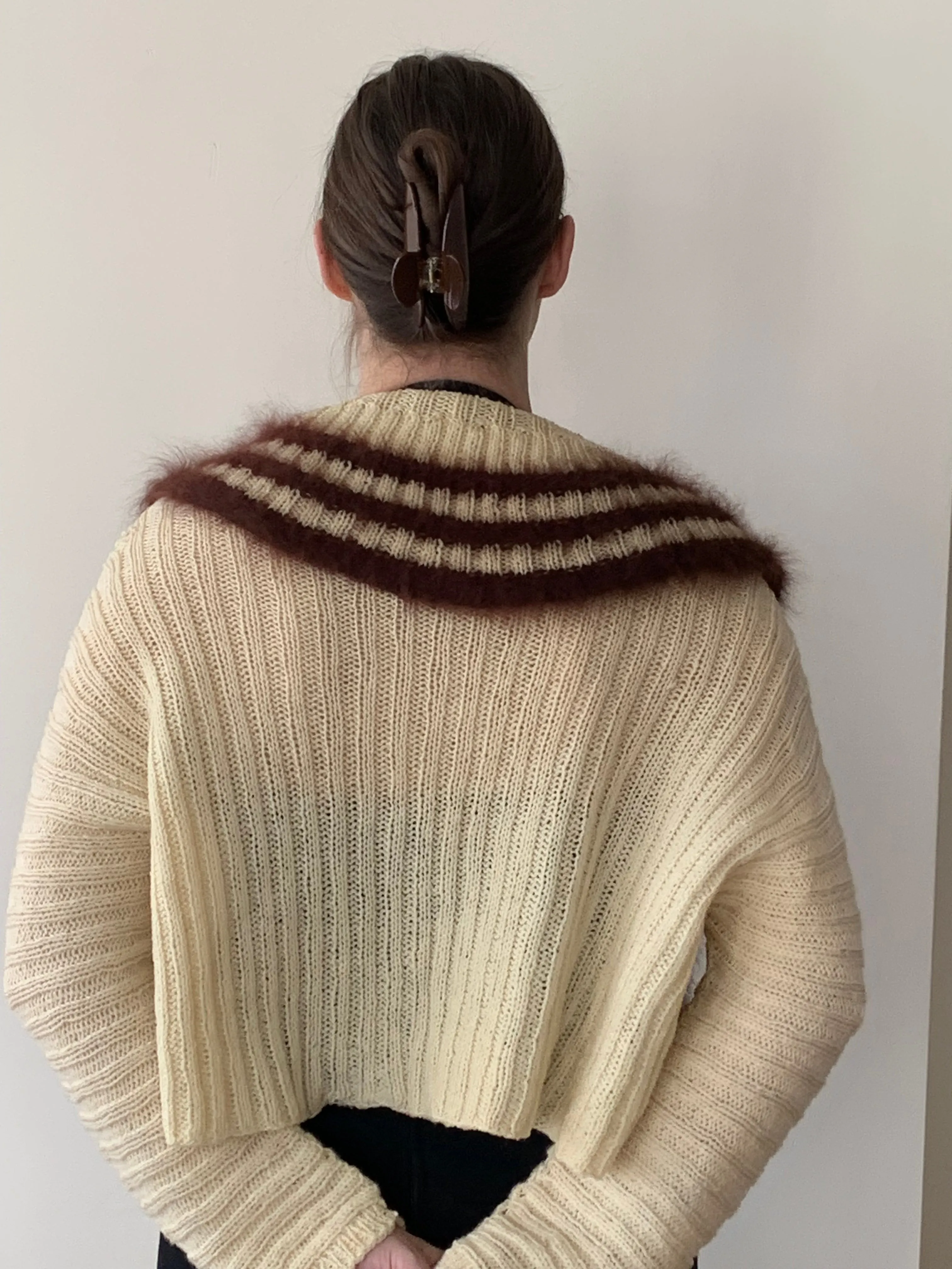 Angora knit cardigan