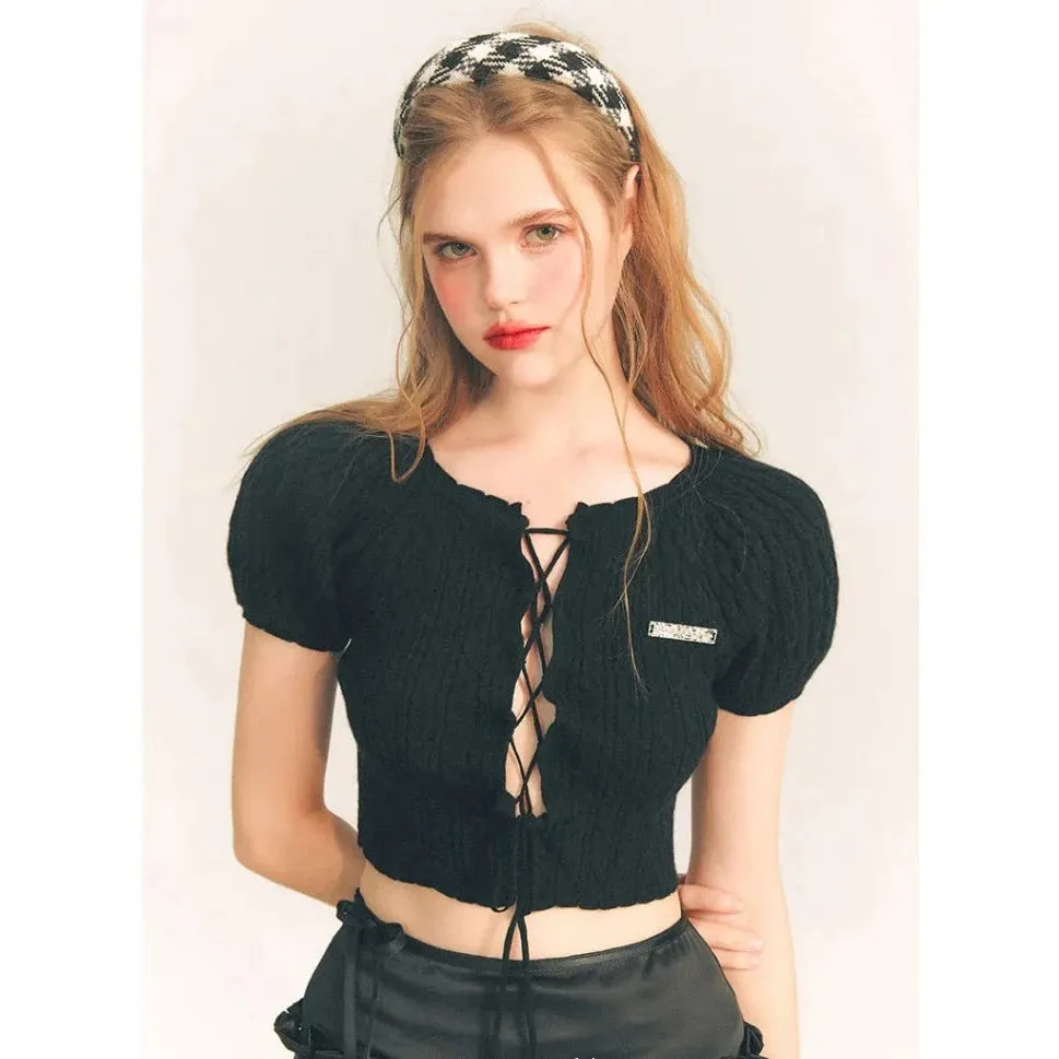 Aran summer knit short tops