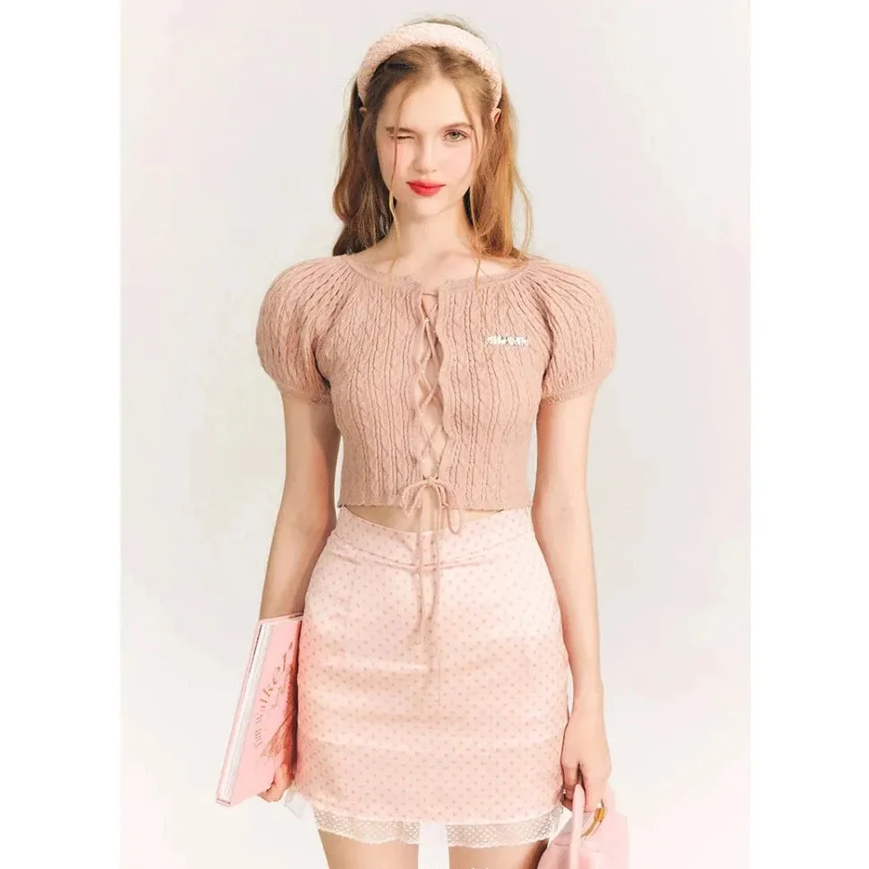 Aran summer knit short tops
