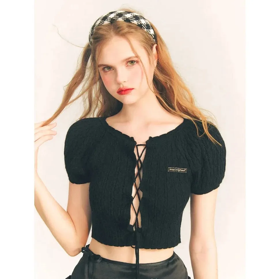 Aran summer knit short tops