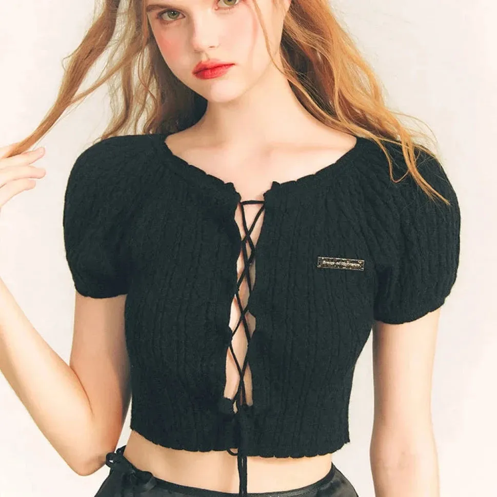Aran summer knit short tops