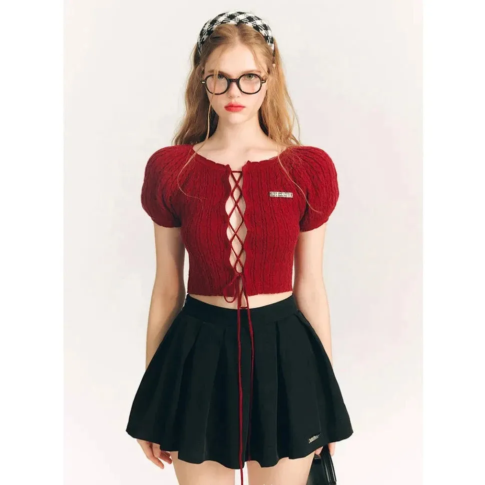 Aran summer knit short tops