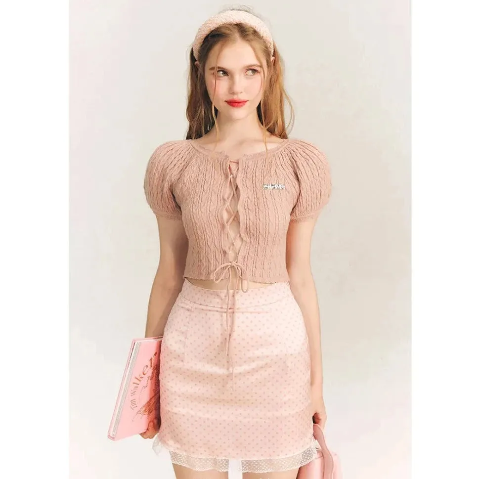 Aran summer knit short tops