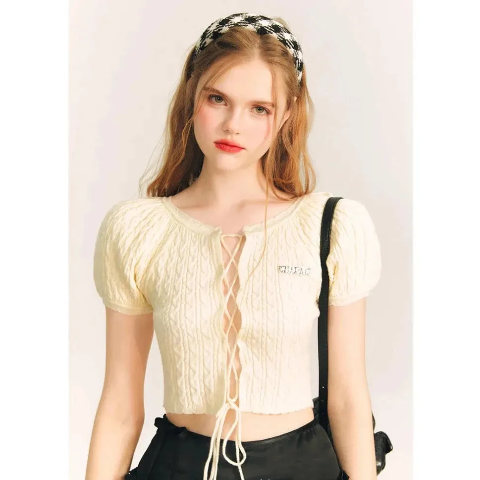 Aran summer knit short tops