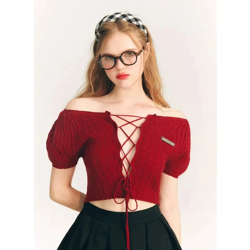 Aran summer knit short tops