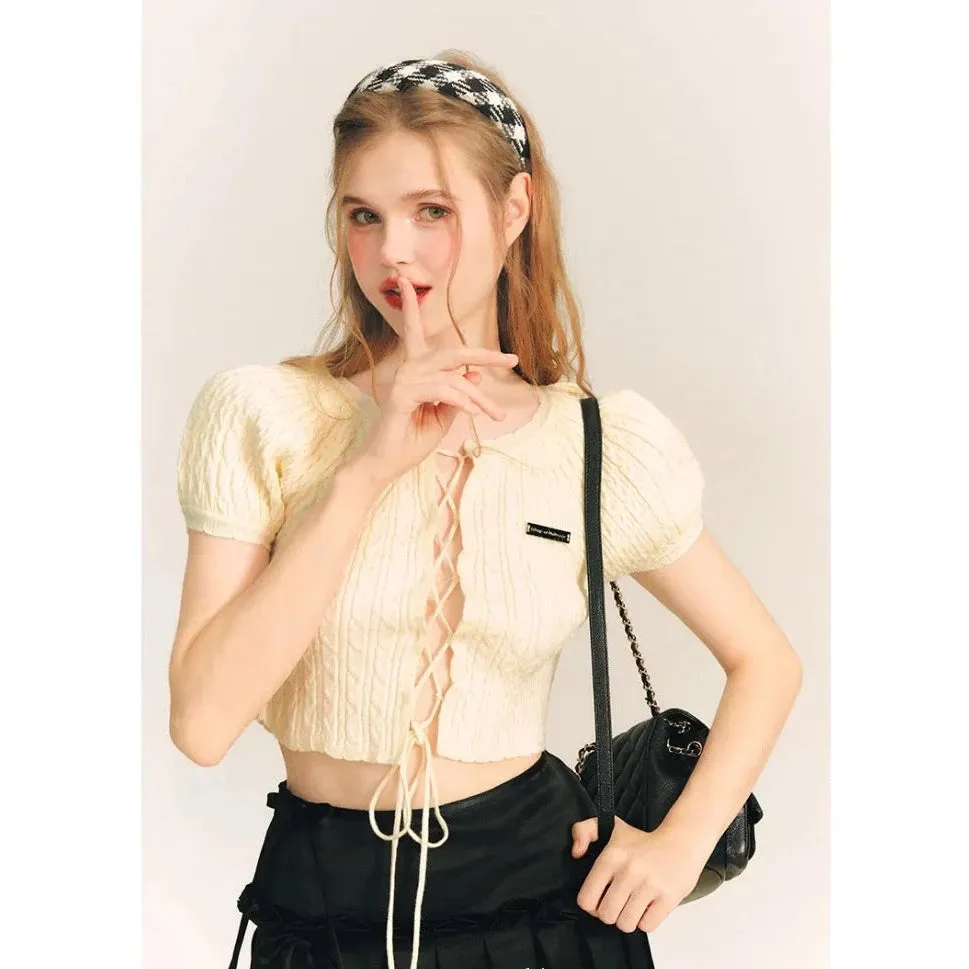 Aran summer knit short tops