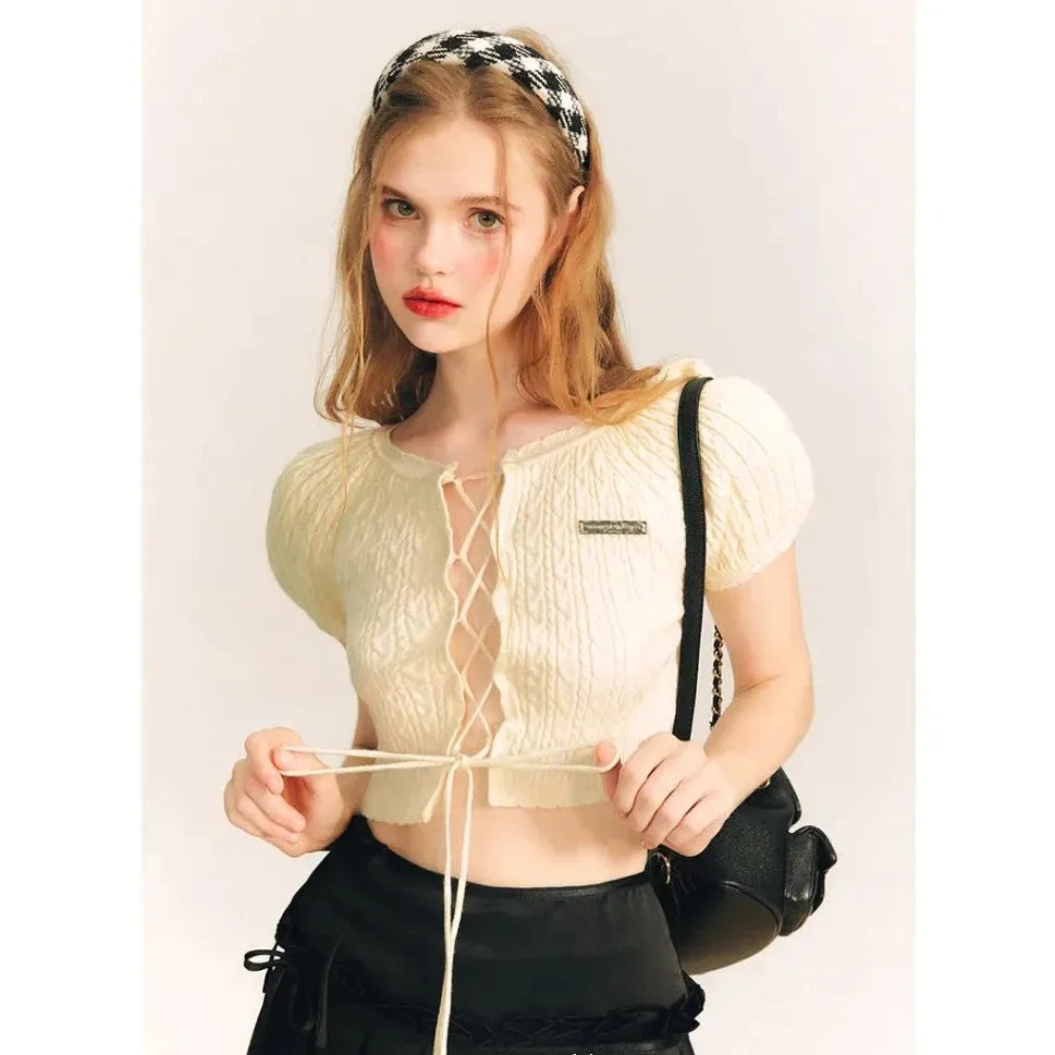 Aran summer knit short tops