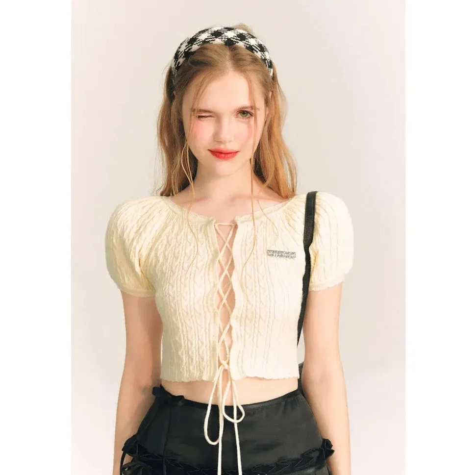 Aran summer knit short tops
