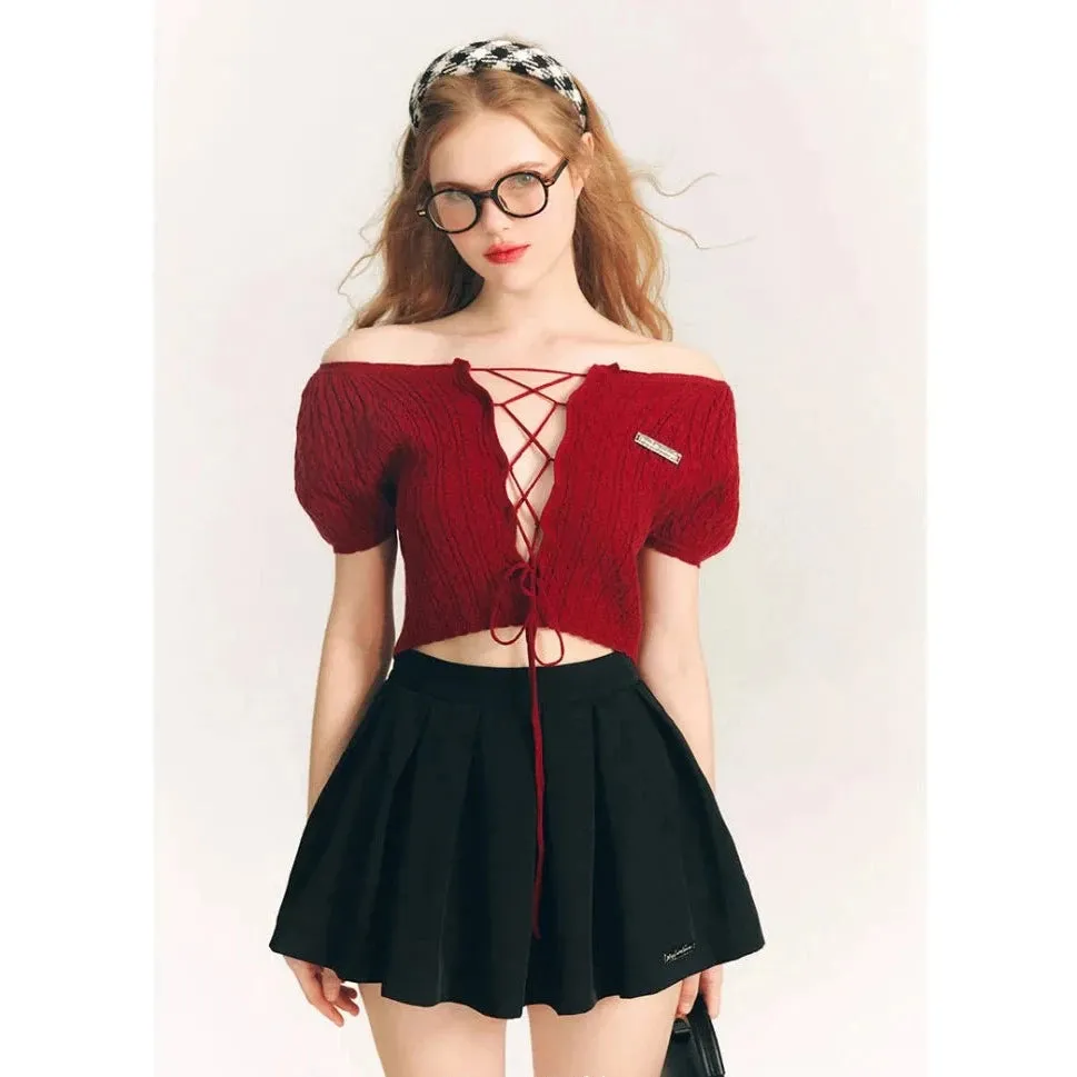Aran summer knit short tops