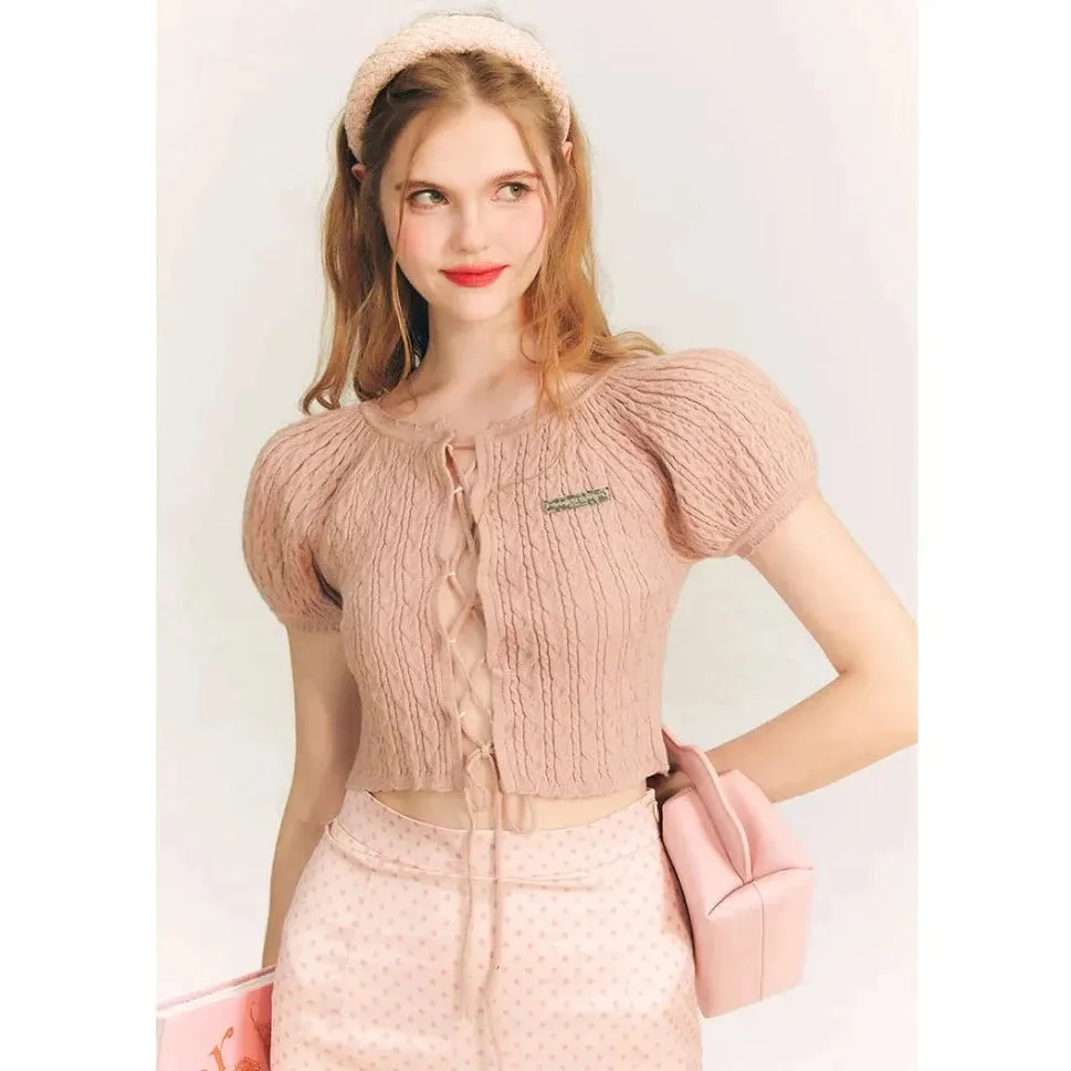 Aran summer knit short tops