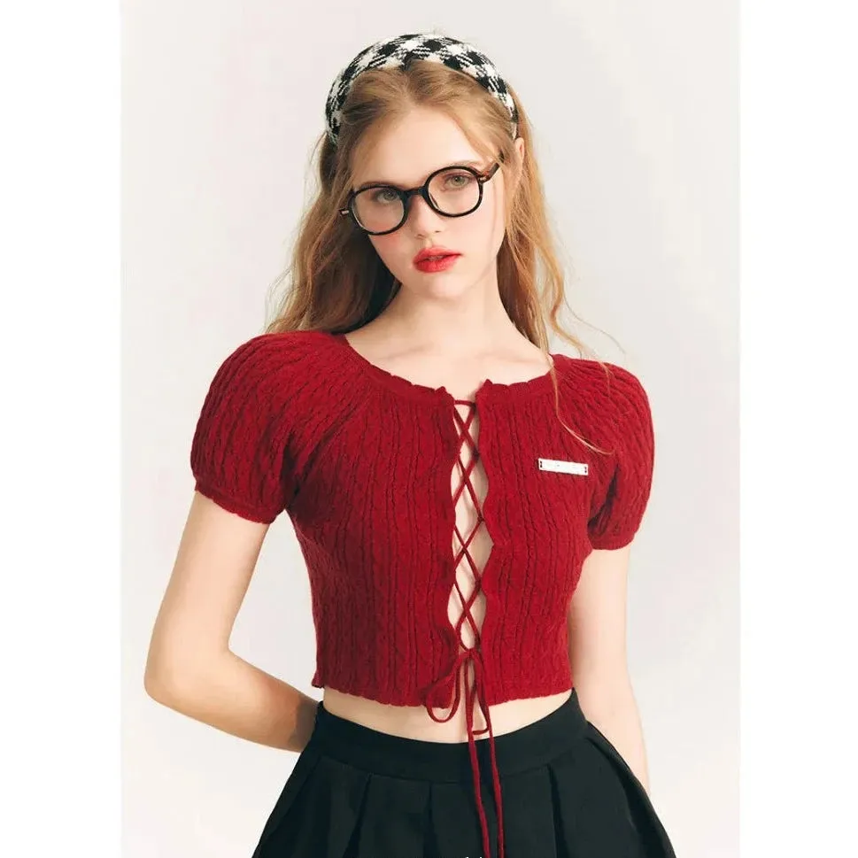 Aran summer knit short tops
