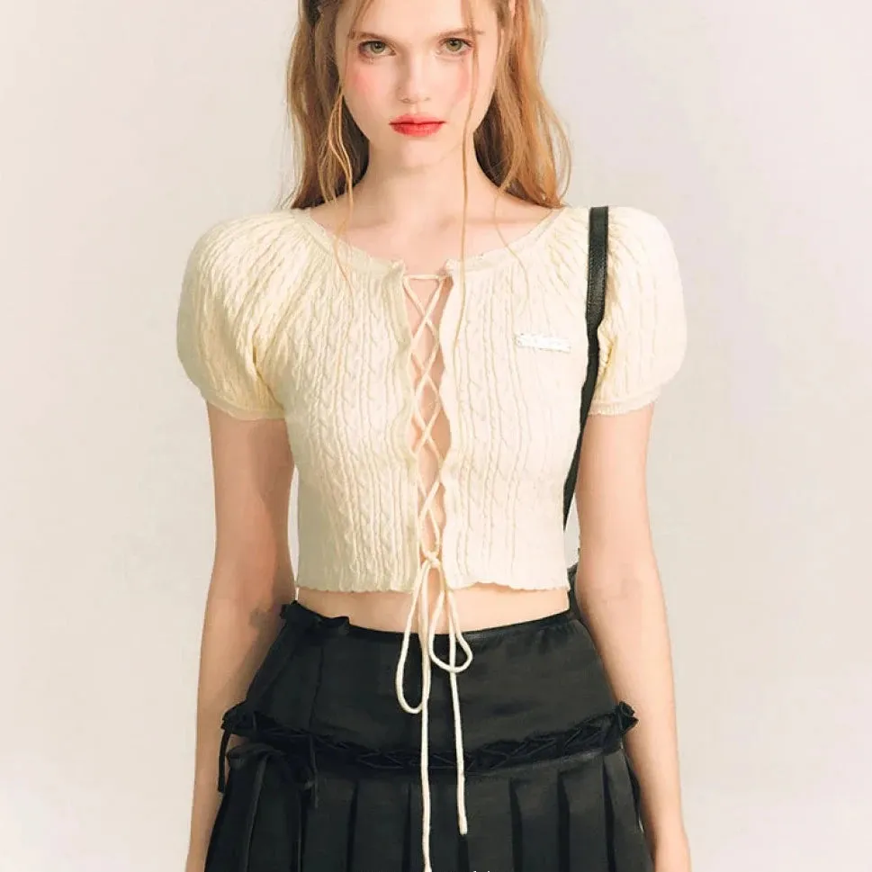 Aran summer knit short tops
