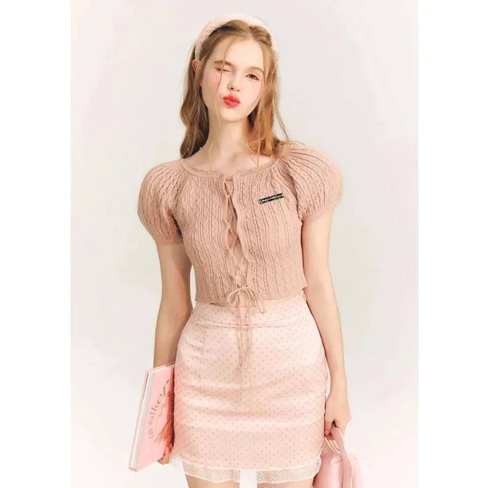 Aran summer knit short tops