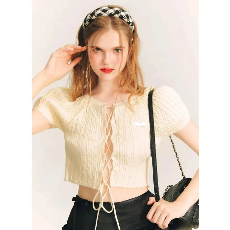 Aran summer knit short tops