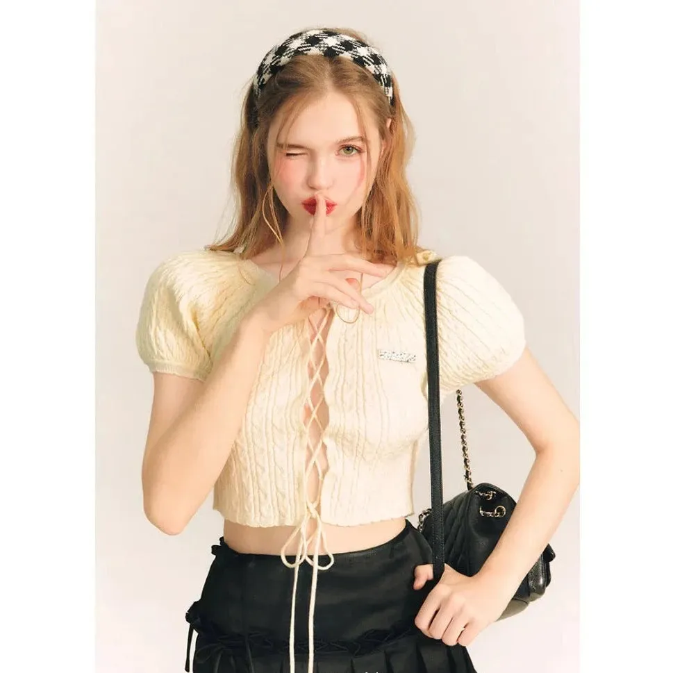 Aran summer knit short tops