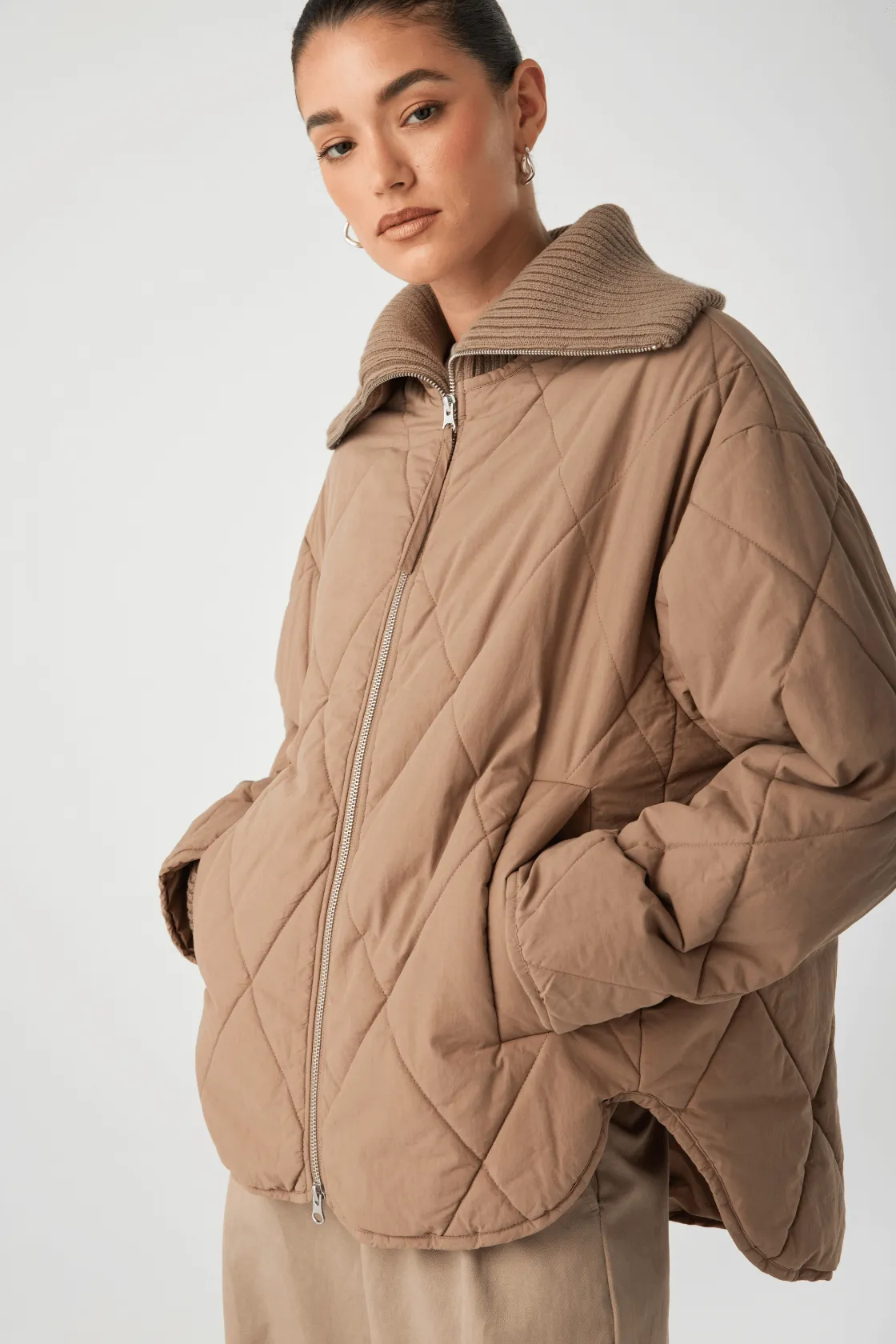 Arcaa Reece Quilted Jacket - Taupe