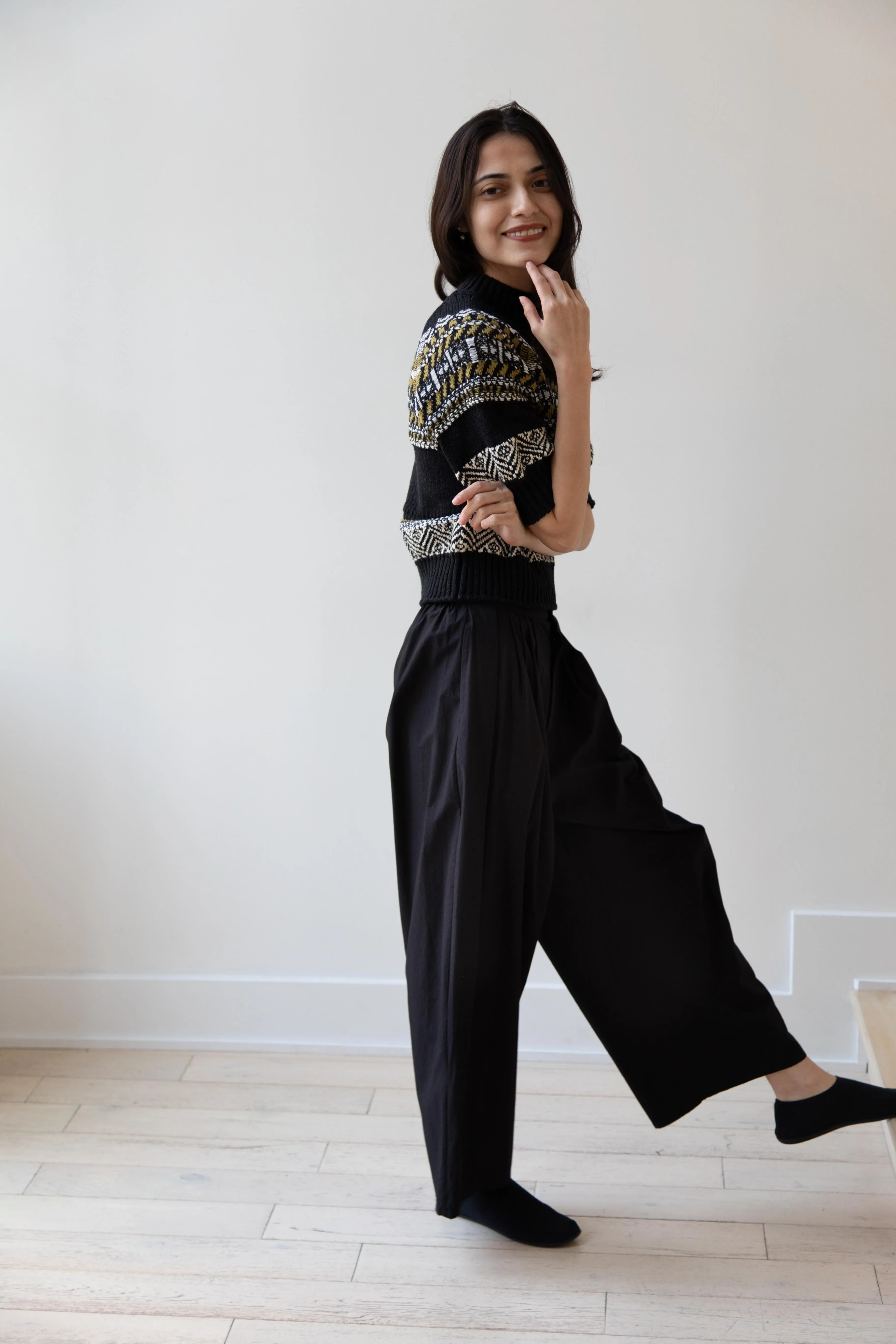 Aseedonclöud | Family Traditions Knit Top in Black