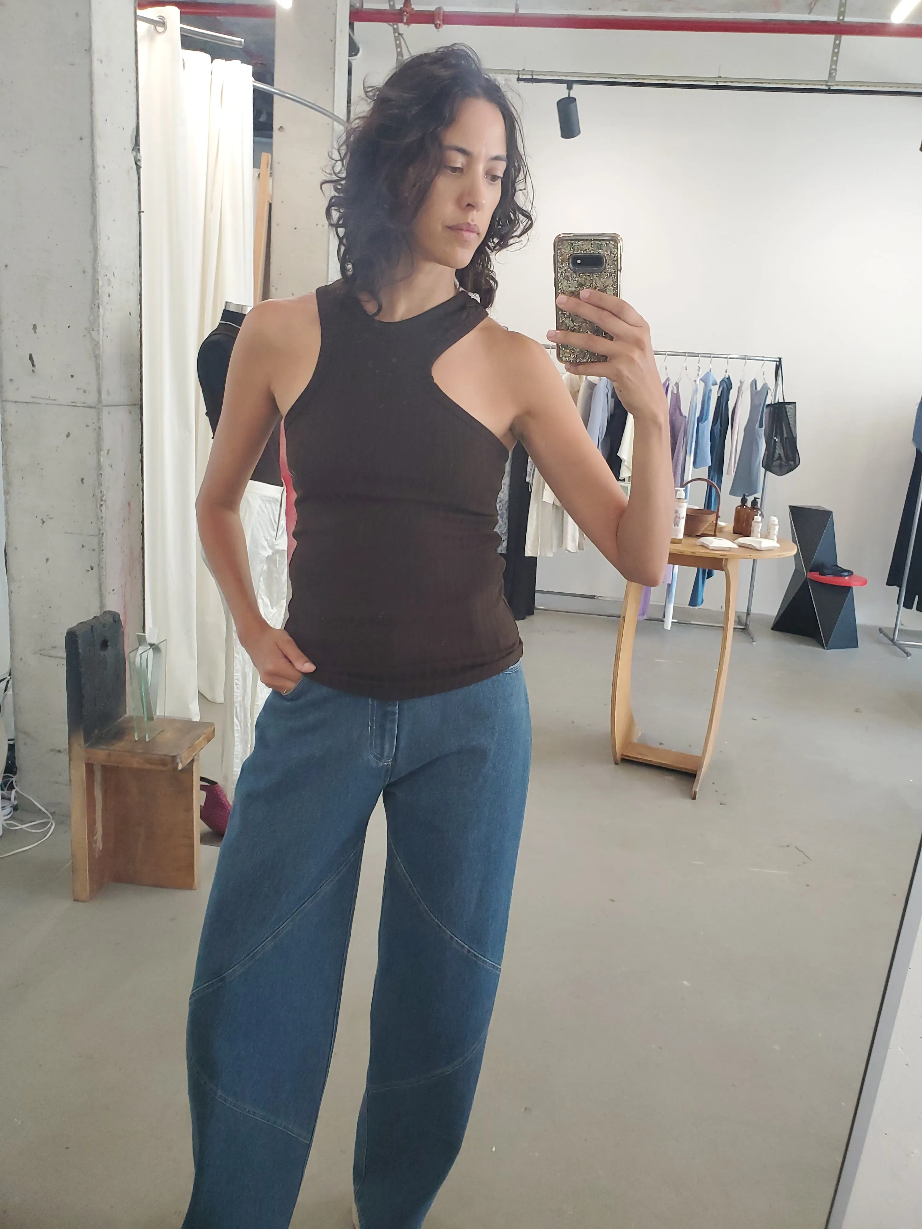 Asymmetric Racerback Tank - Earth