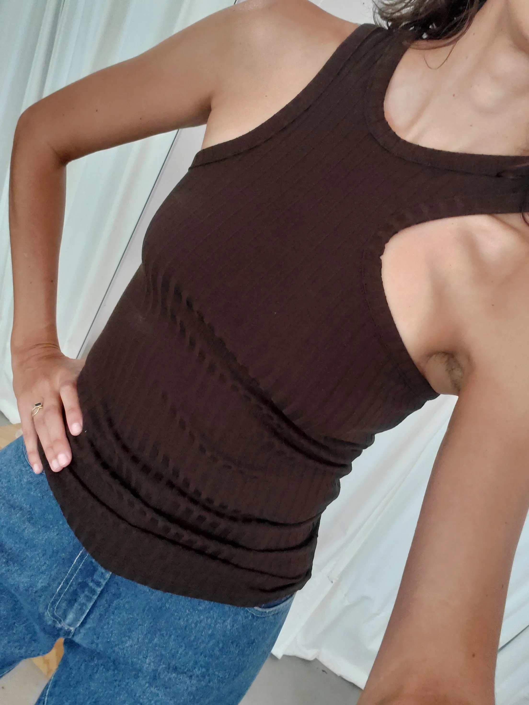 Asymmetric Racerback Tank - Earth