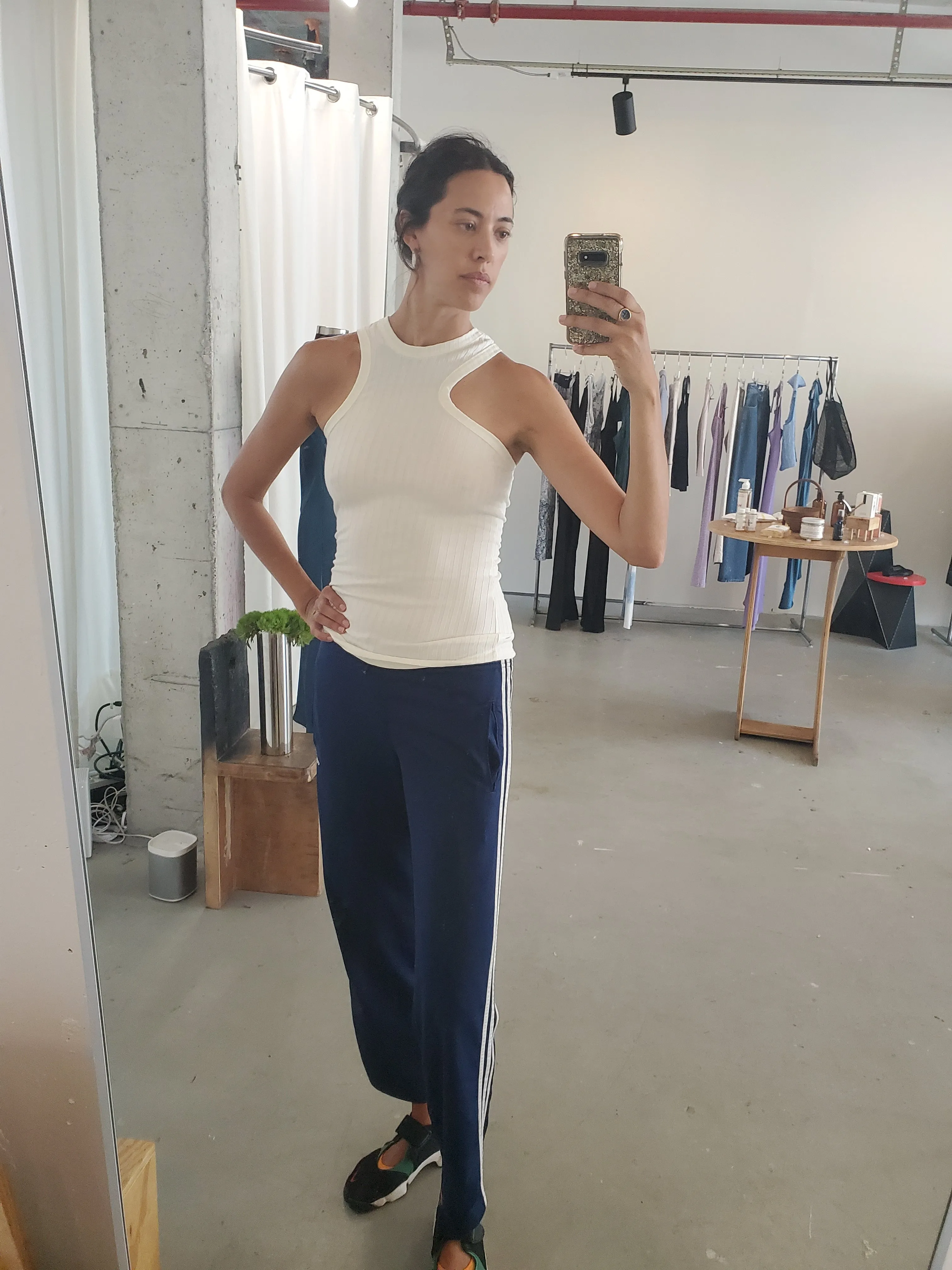 Asymmetric Racerback Tank - Ivory
