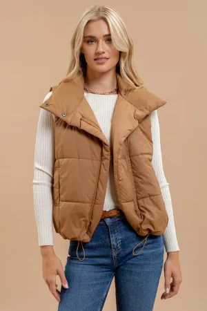 Asymmetrical Zip Puffer Vest