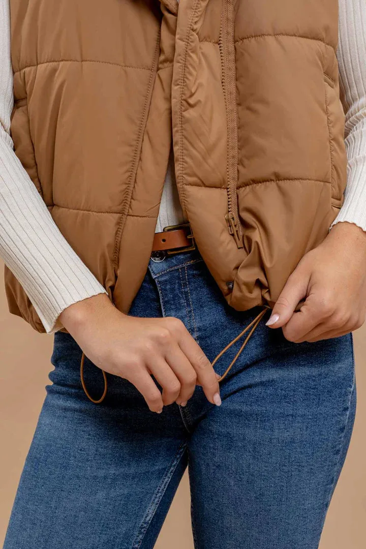 Asymmetrical Zip Puffer Vest